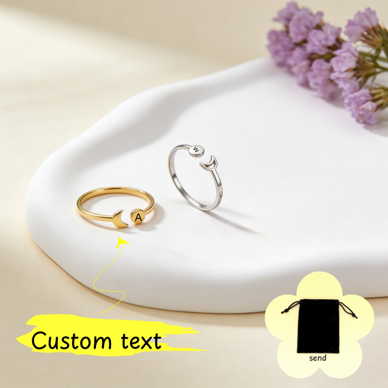Wedding Z - Anello Personalizzato con Iniziale A-Z e