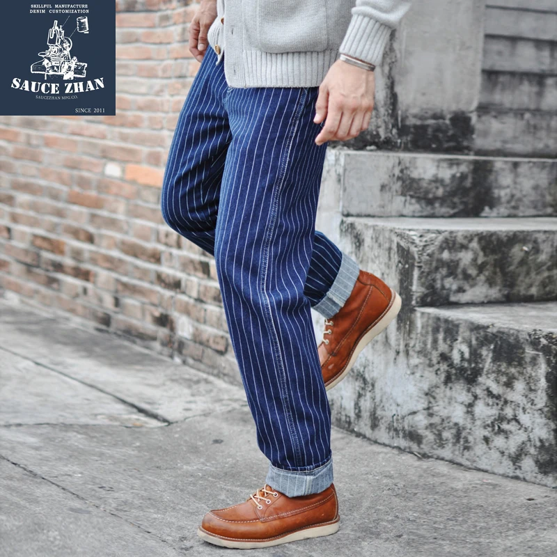Wedding Job - Saucezhan Jeans a Righe da Uomo
